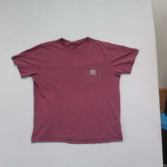 Carhartt Men Red Tee Shirt Short Sleeve Workwear Size Large - Picture 1 of 9